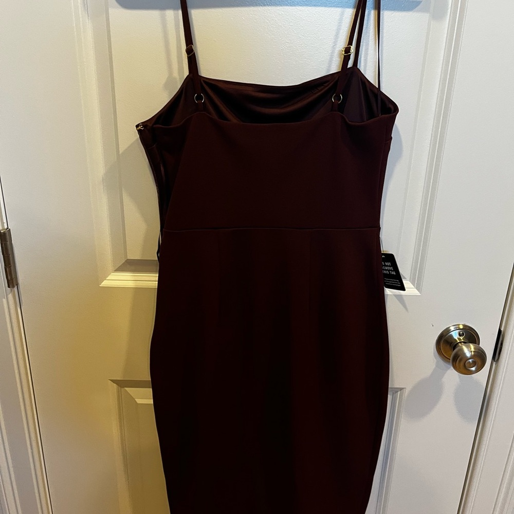 Express Strapless Dark Bergundy Dress
